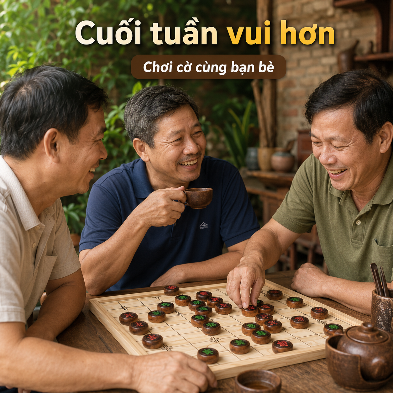 Quân Cờ Tướng Gỗ Bách Xanh 4cm Có Mùi Thơm Nhẹ
