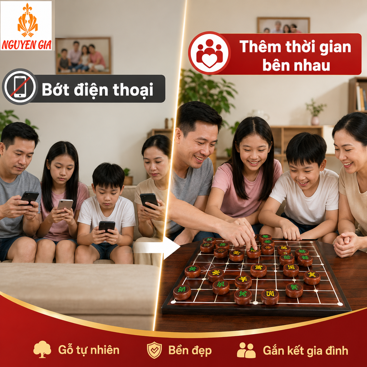 Quân Cờ Tướng Gỗ Hương 3,8cm Khắc Nổi, Cầm Đầm Tay