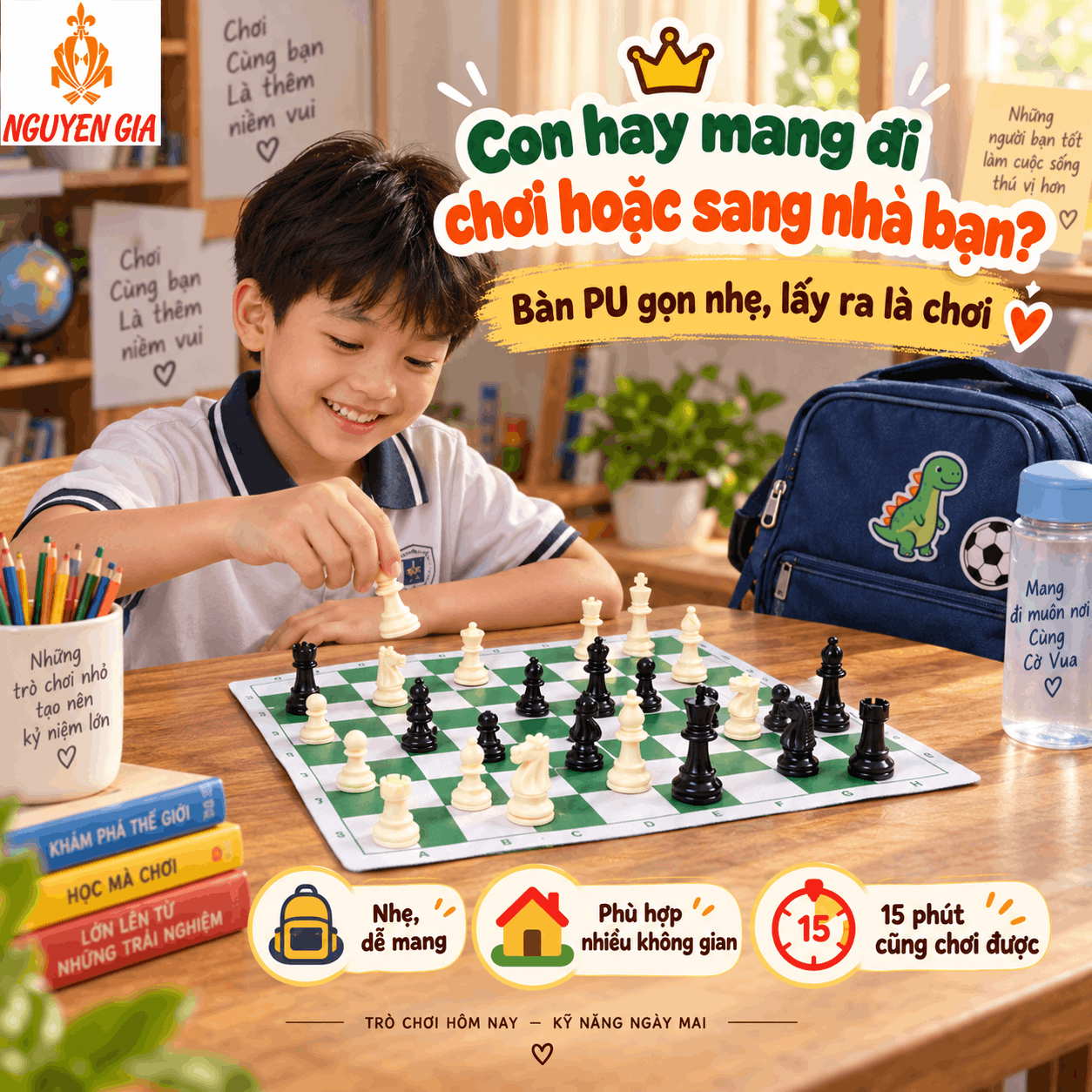 15 Ph&uacute;t C&ugrave;ng Con: C&aacute;ch Chơi Cờ Vua Nhẹ Nh&agrave;ng C&ugrave;ng Trẻ
