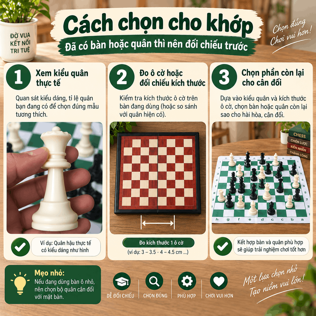 Đã Có Bàn Hoặc Quân Cờ Vua, Chọn Phần Còn Lại Thế Nào Cho Hợp?