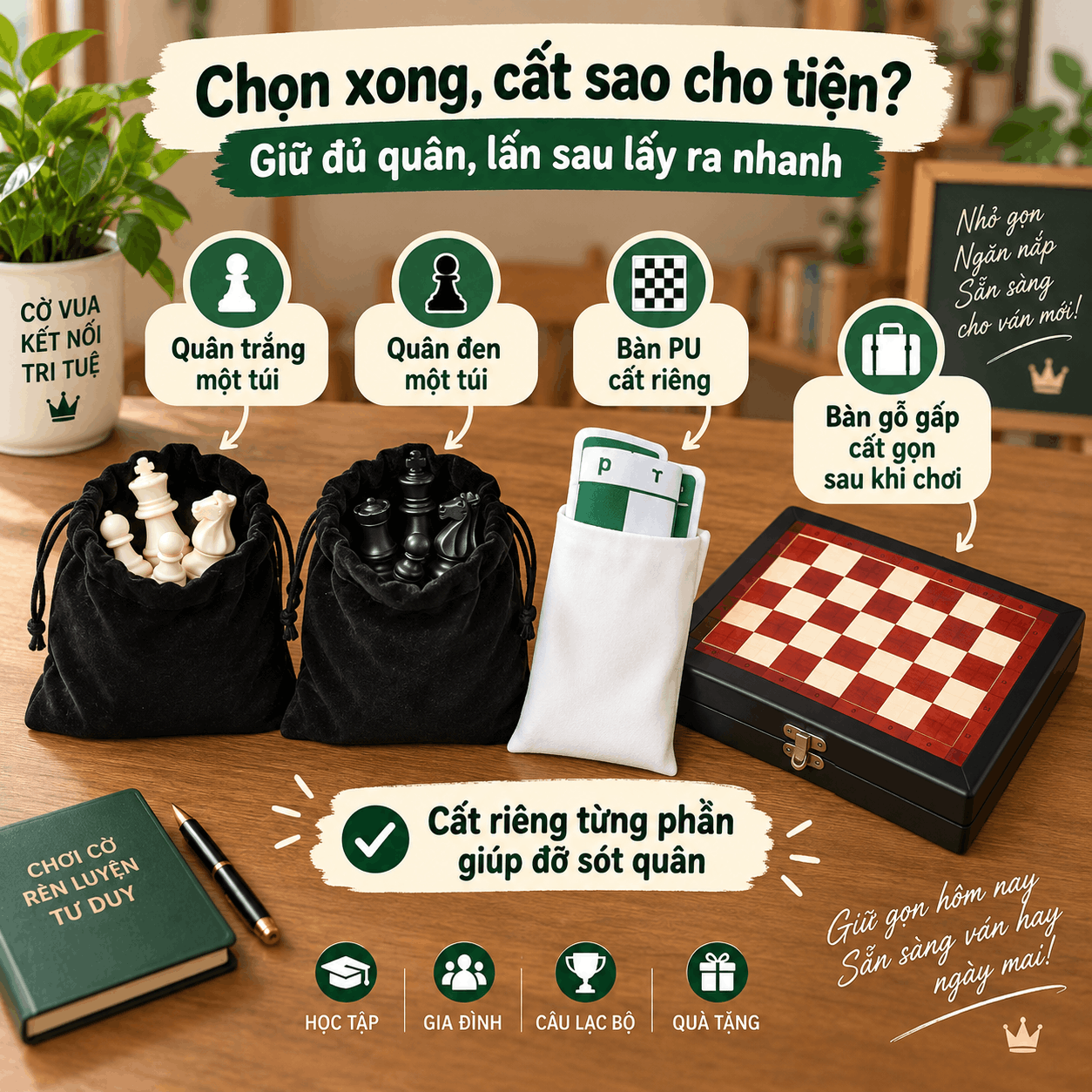Đã Có Bàn Hoặc Quân Cờ Vua, Chọn Phần Còn Lại Thế Nào Cho Hợp?