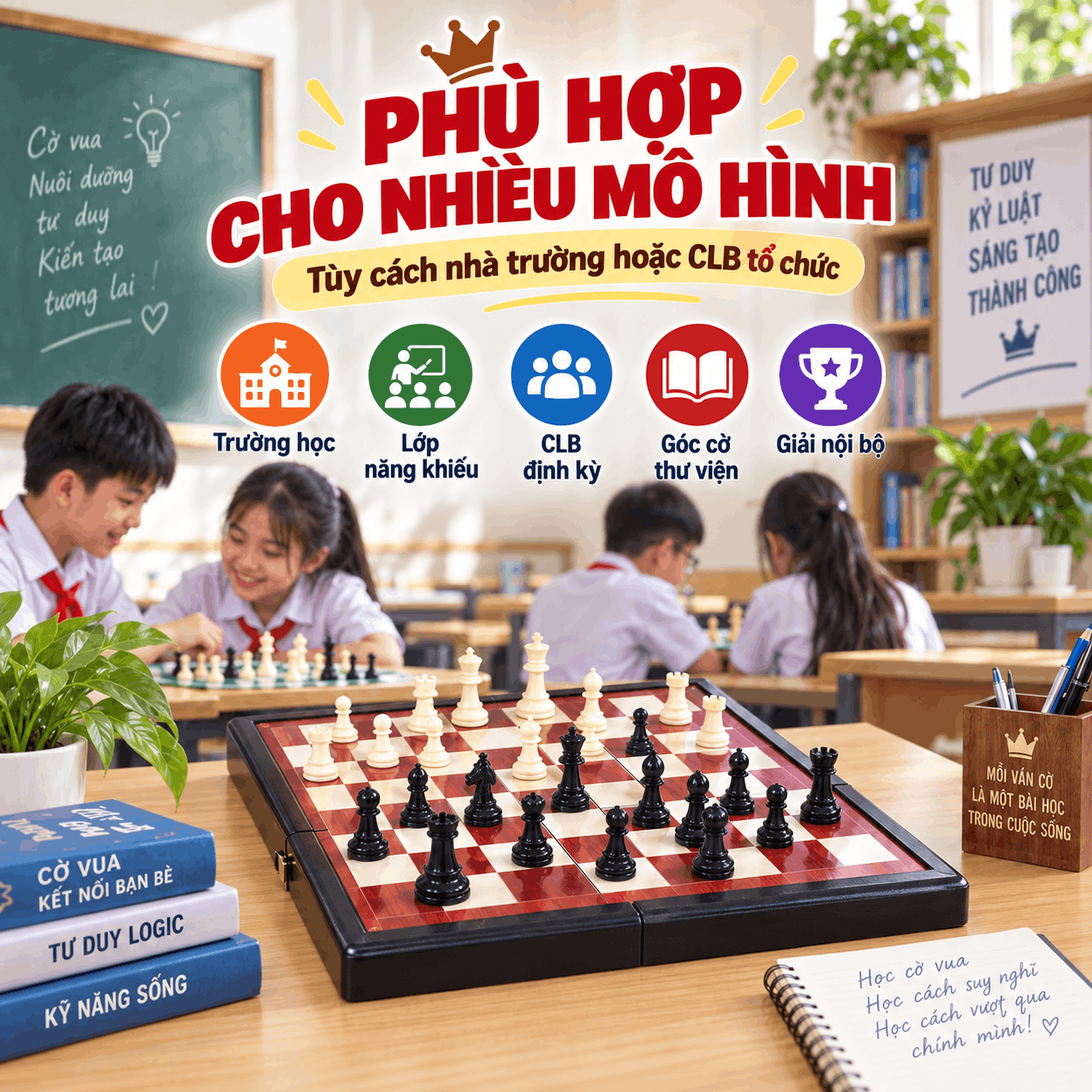 Cờ Vua Học Đường: C&aacute;ch Tổ Chức Cho Trường, Lớp V&agrave; CLB