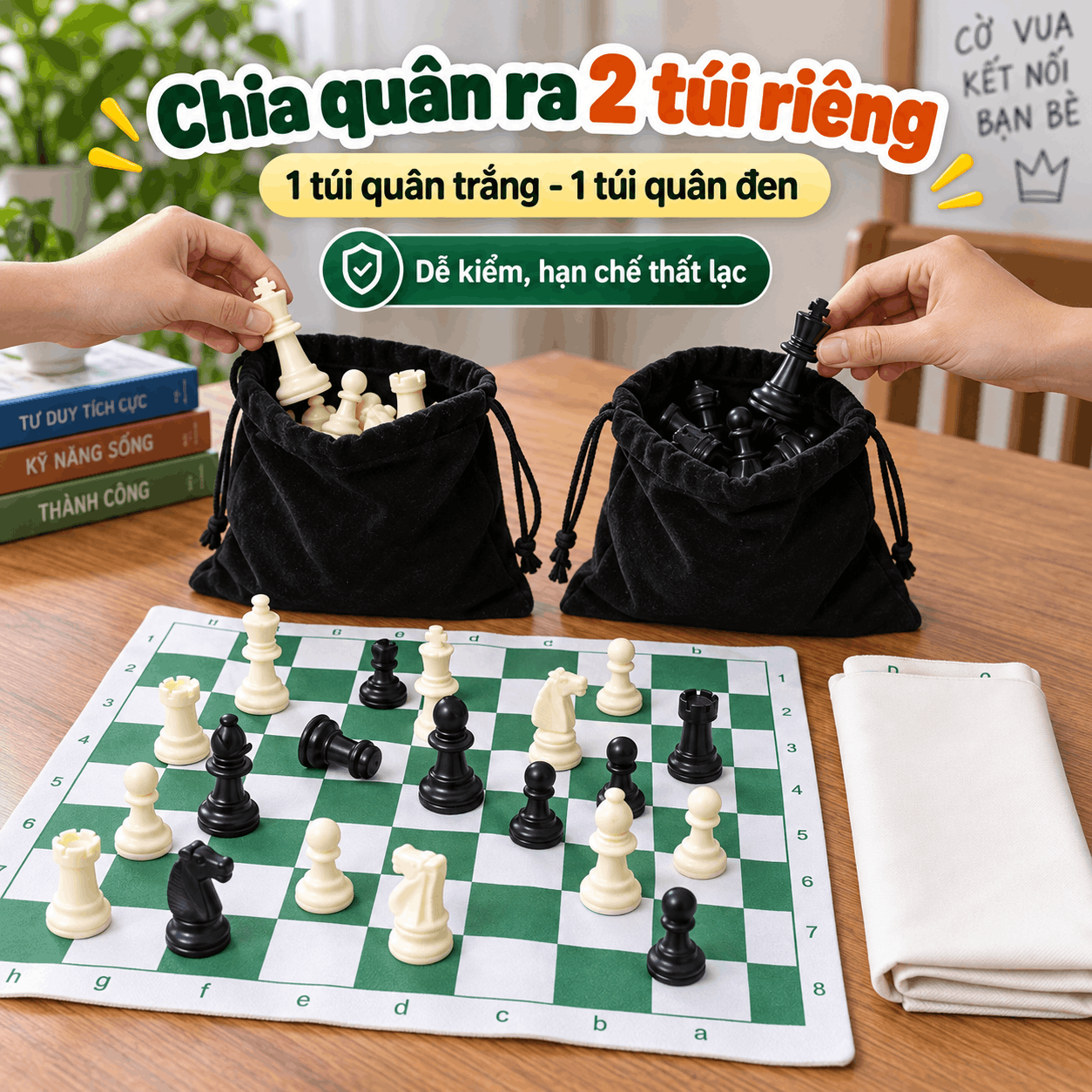 Mang Bộ Cờ Vua Đi Học, Đi C&acirc;u Lạc Bộ Sao Cho Gọn V&agrave; Hạn Chế Mất Qu&acirc;n?