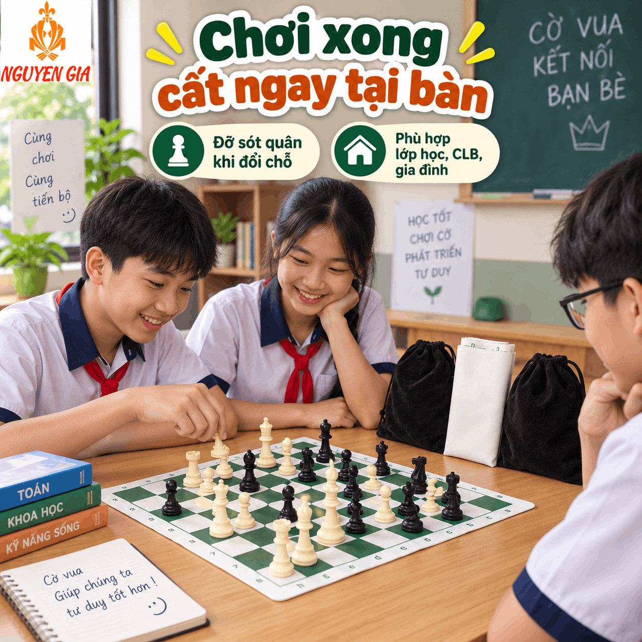 Mang Bộ Cờ Vua Đi Học, Đi C&acirc;u Lạc Bộ Sao Cho Gọn V&agrave; Hạn Chế Mất Qu&acirc;n?