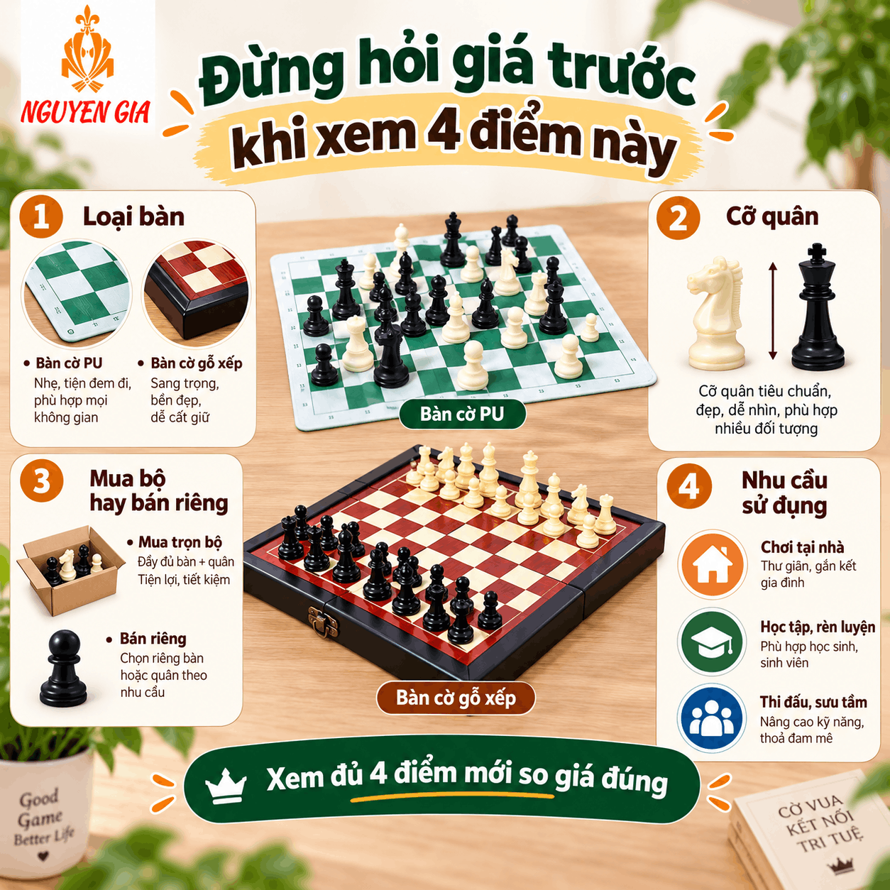 Một Bộ Cờ Vua Bao Nhi&ecirc;u Tiền? Đừng So Gi&aacute; Khi Chưa So Đ&uacute;ng Cấu H&igrave;nh