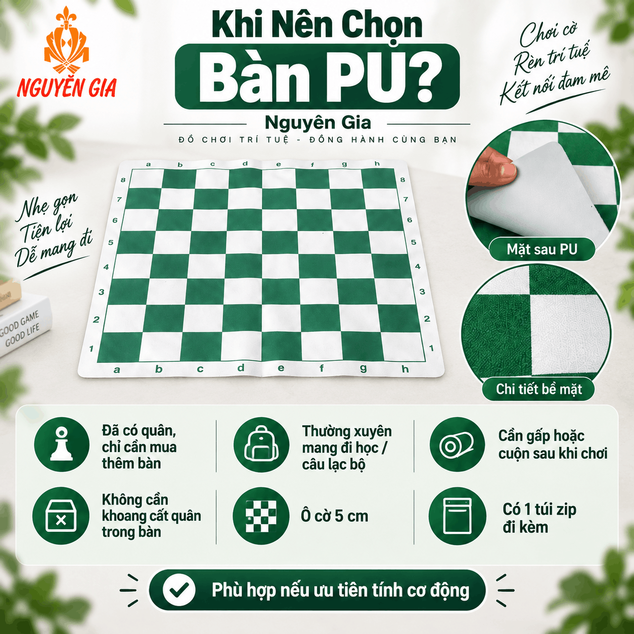 Mua Bàn Cờ Vua Nên Chọn Loại Nào? Bàn PU Hay Bàn Gỗ Hương?