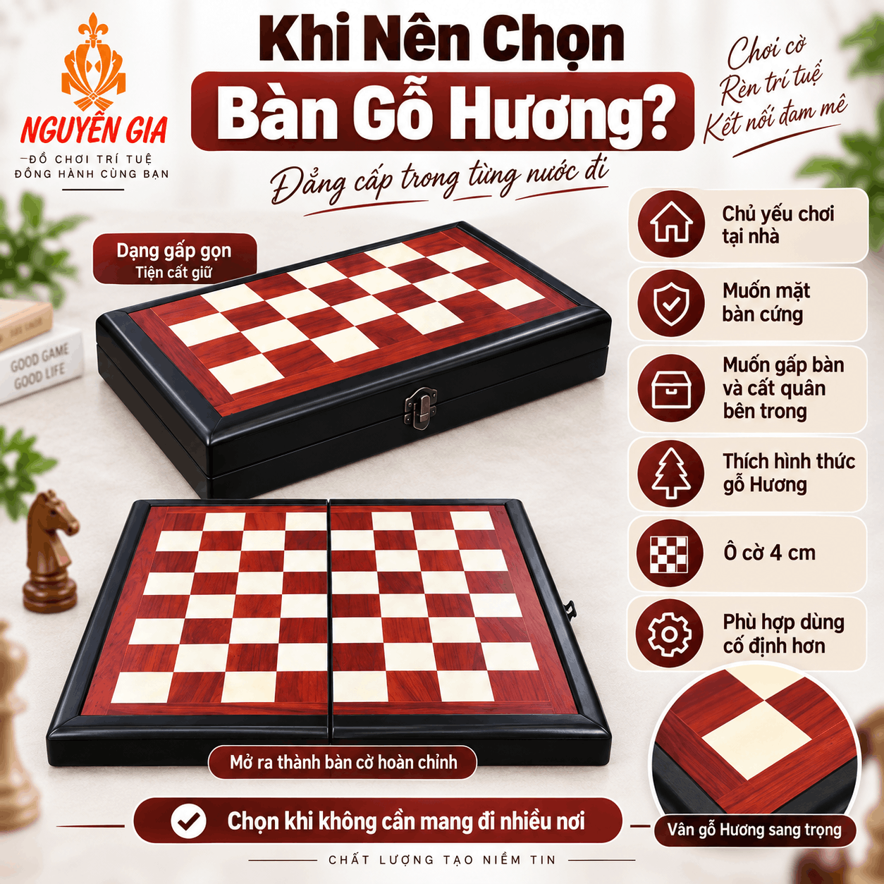 Mua Bàn Cờ Vua Nên Chọn Loại Nào? Bàn PU Hay Bàn Gỗ Hương?