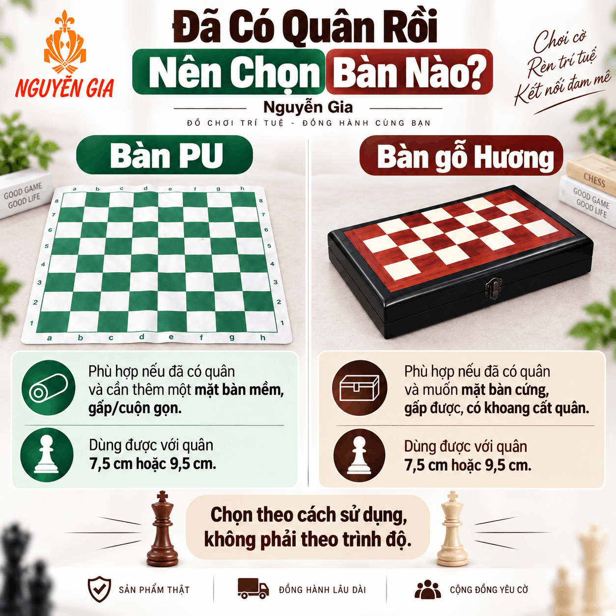Mua Bàn Cờ Vua Nên Chọn Loại Nào? Bàn PU Hay Bàn Gỗ Hương?