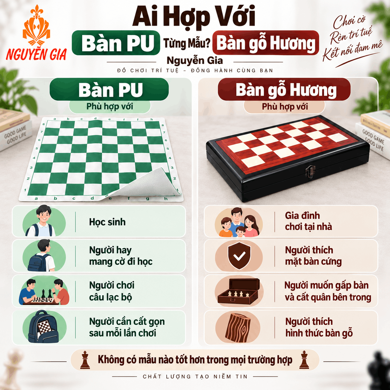 Mua Bàn Cờ Vua Nên Chọn Loại Nào? Bàn PU Hay Bàn Gỗ Hương?