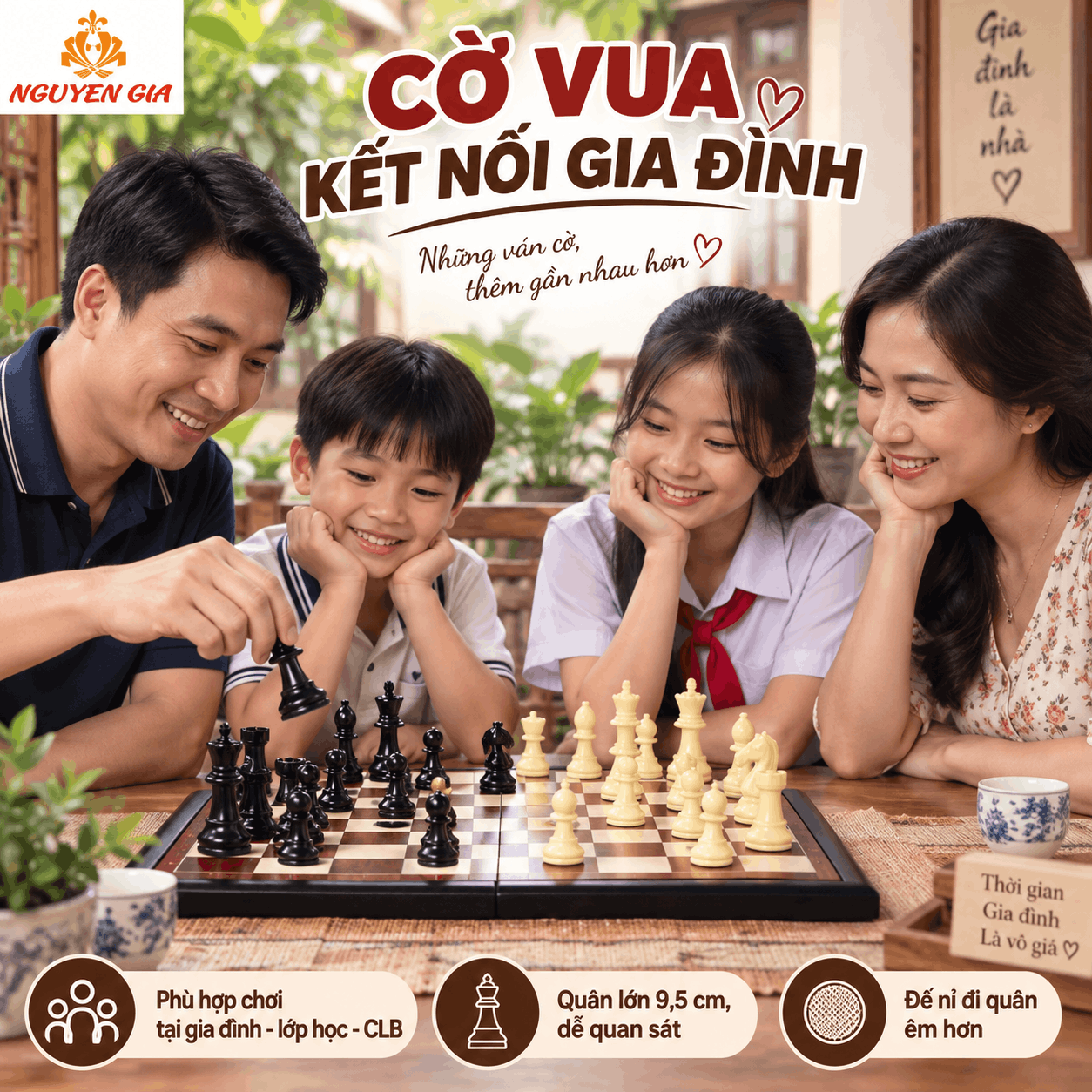 Quân Cờ Vua Mica Đặc 9,5 cm – Bán Riêng, Đế Lót Nỉ