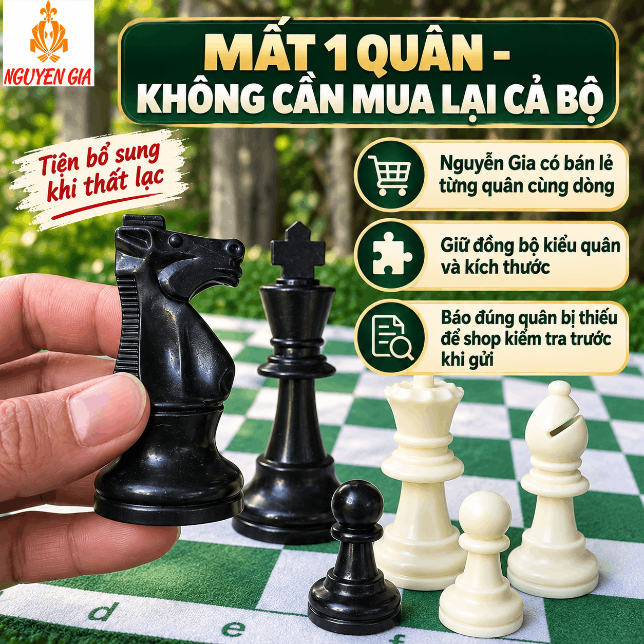 Quân Cờ Vua PP 9,5 cm – Cỡ Lớn, Bán Riêng