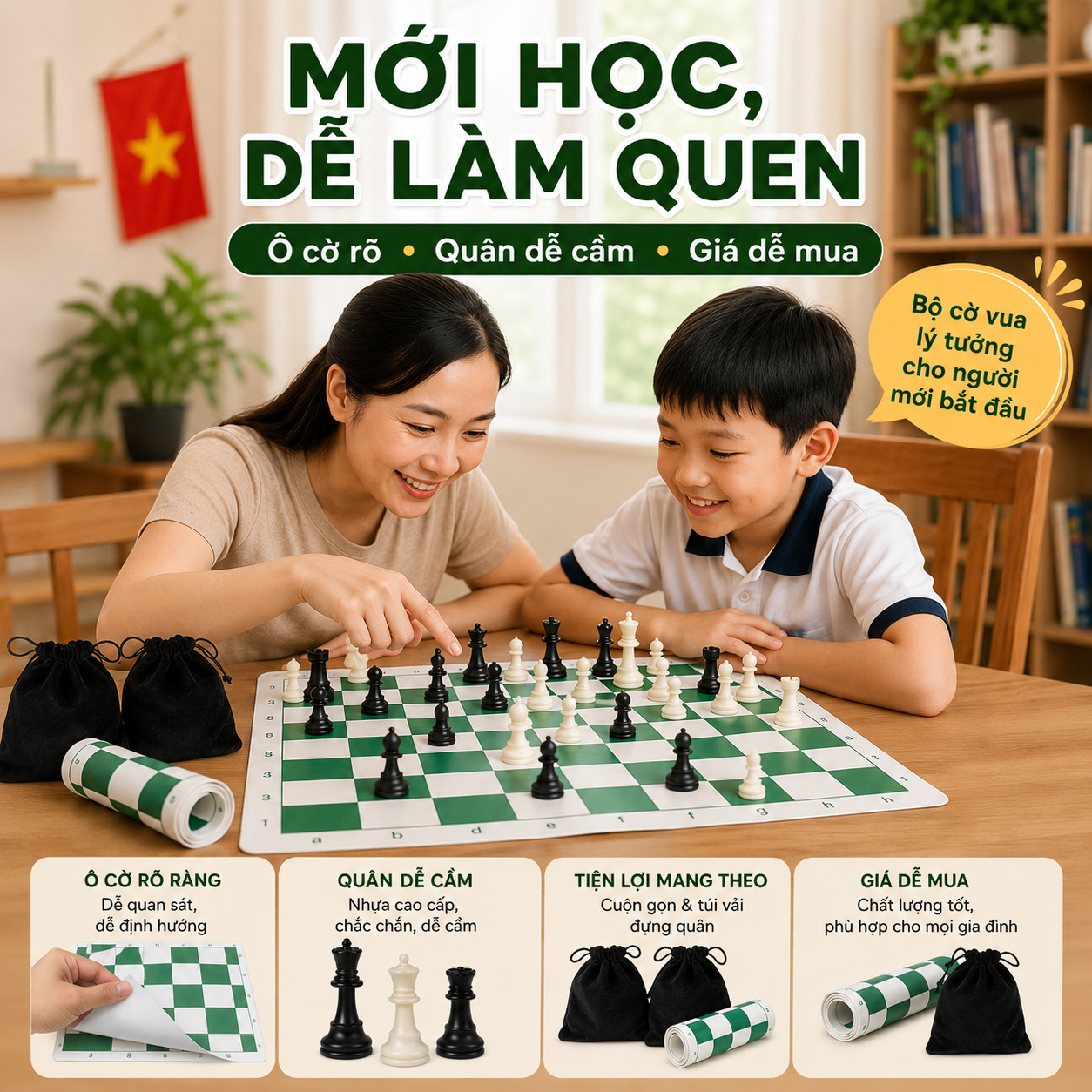 Bộ Cờ Vua Cho Trẻ Em, Học Sinh