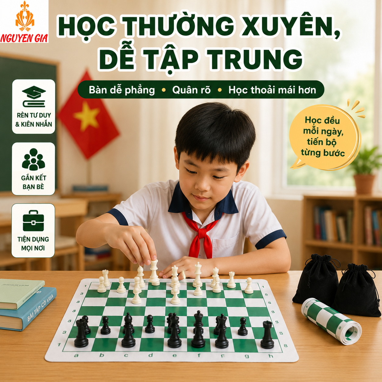 Bộ Cờ Vua Cho Trẻ Em, Học Sinh