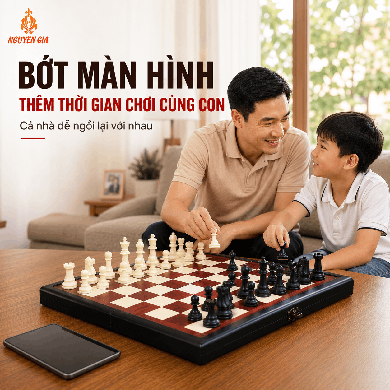 Bộ Cờ Vua Bàn Gỗ Hương – Quân PP 7,5cm