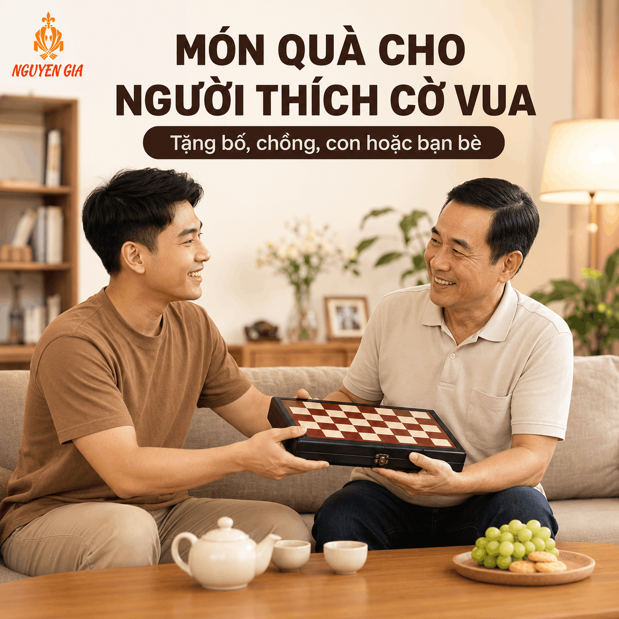 Bộ Cờ Vua Bàn Gỗ Hương – Quân PP 7,5cm