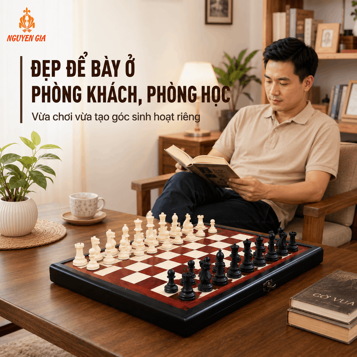 Bộ Cờ Vua Bàn Gỗ Hương – Quân PP 7,5cm