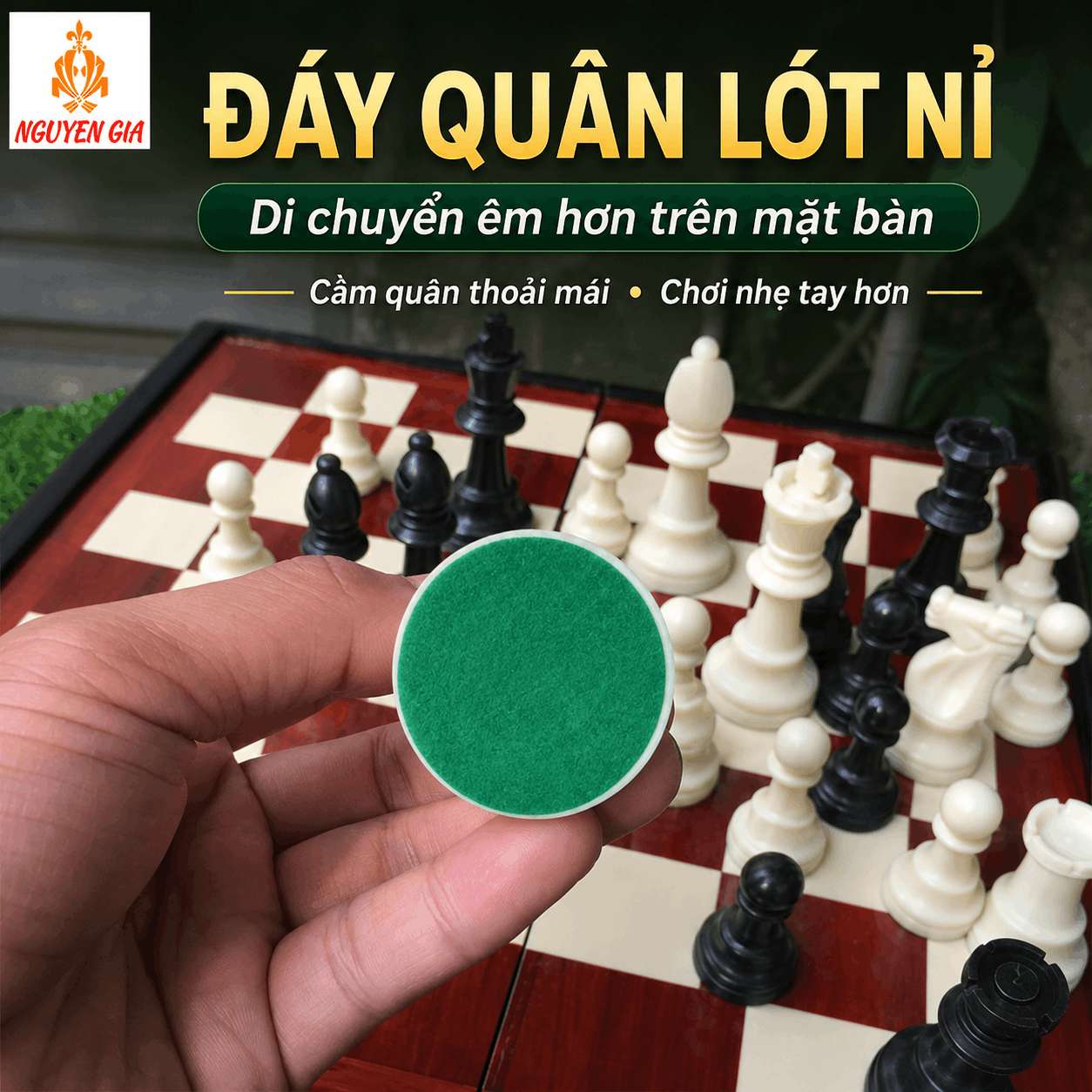 Bộ Cờ Vua Bàn Gỗ Hương – Quân PP 9,5cm