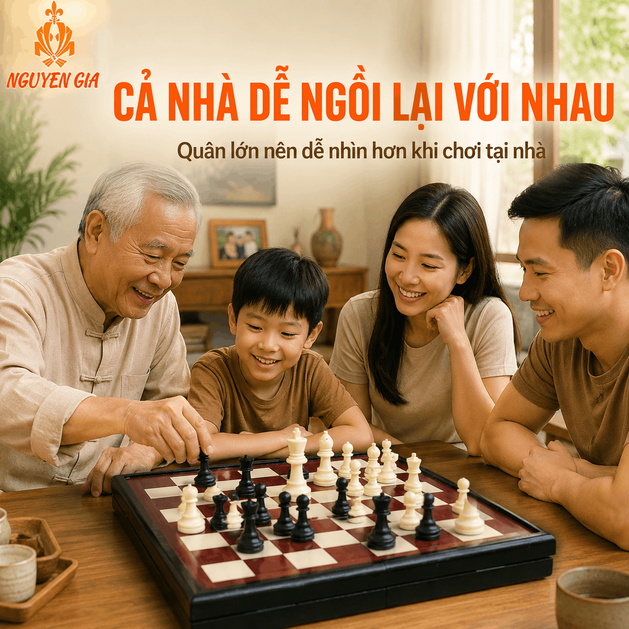Bộ Cờ Vua Bàn Gỗ Hương – Quân PP 9,5cm