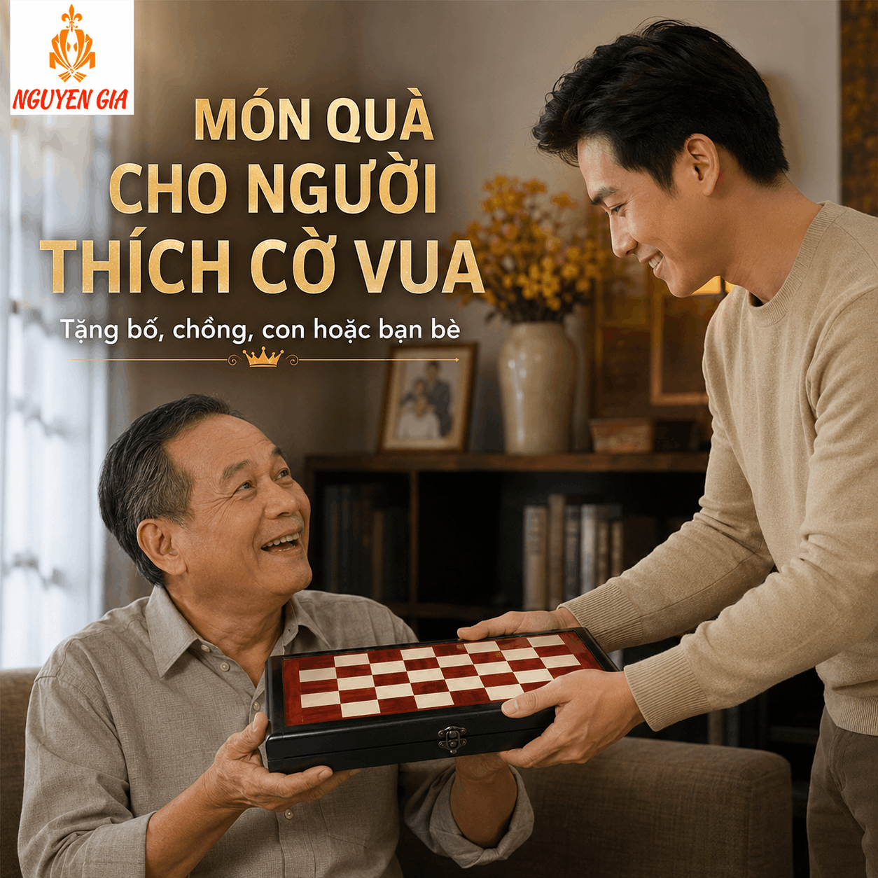 Bộ Cờ Vua Bàn Gỗ Hương – Quân PP 9,5cm