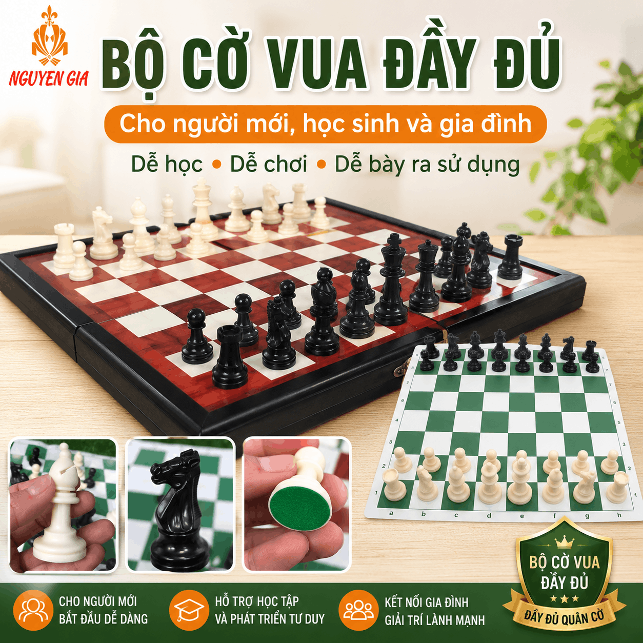 Bộ Cờ Vua Cho Người Mới, Học Sinh Và Gia Đình