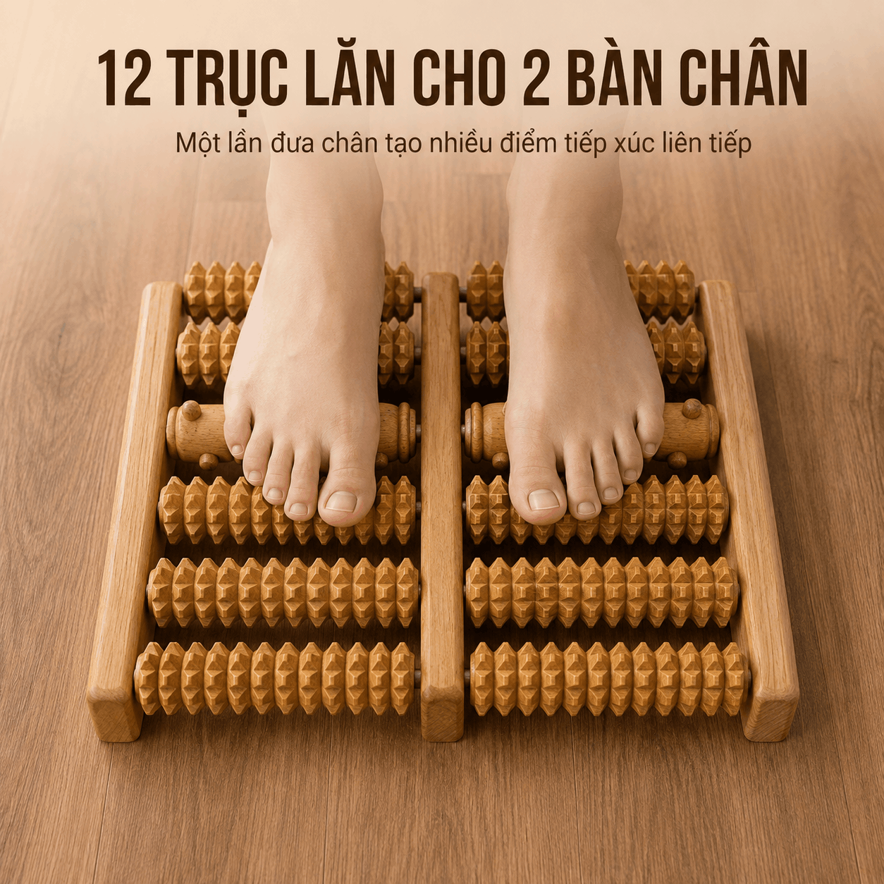 Bàn Massage Chân Gỗ Bách Xanh Dáng Thấp - Gọn, Dễ Để Dưới Bàn