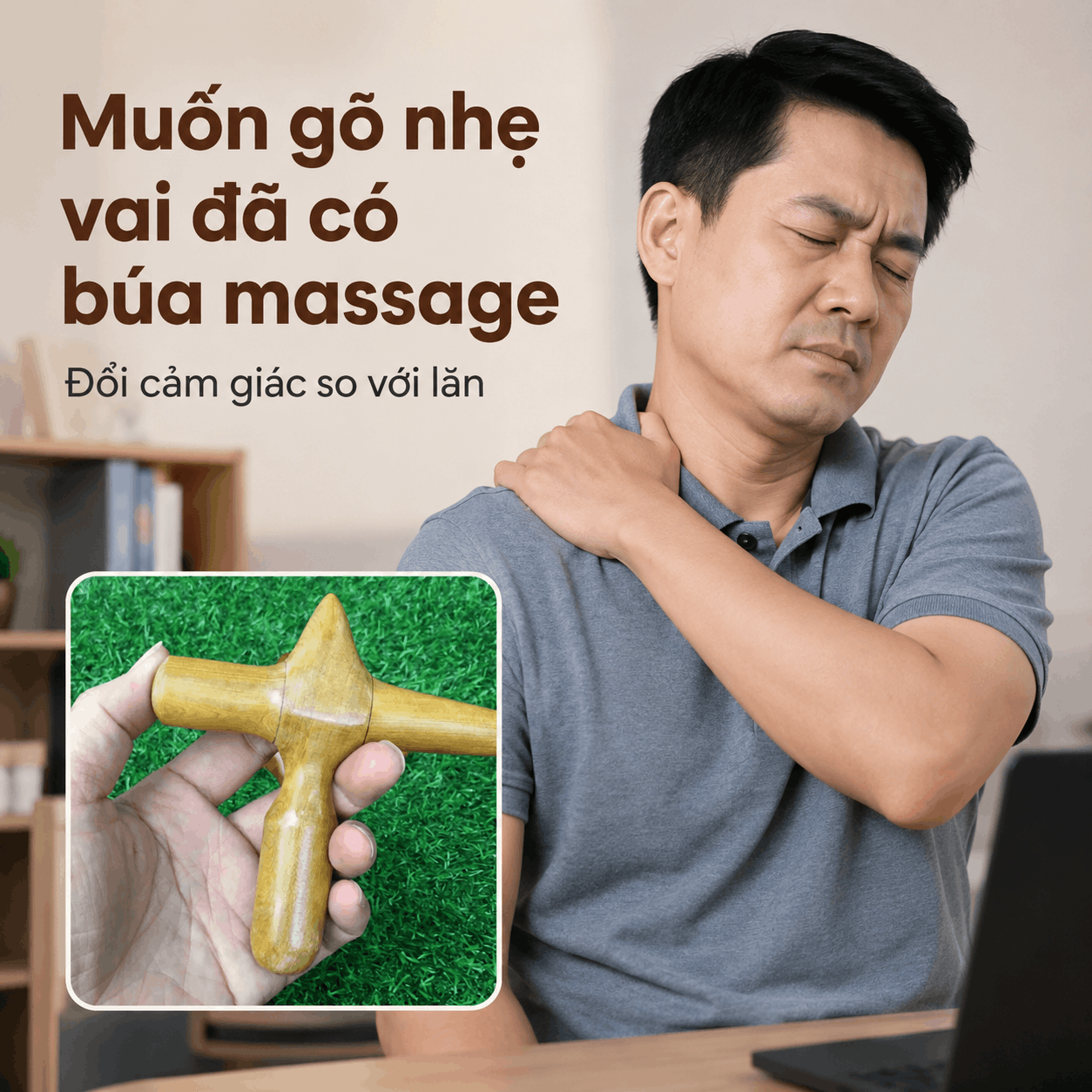 Bộ 5 Dụng Cụ Massage Gỗ Bách Xanh - Có Sẵn Nhiều Cách Dùng Khi Cần