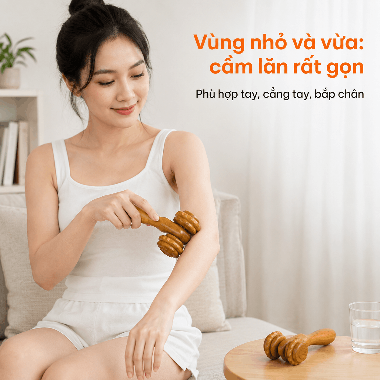 Bộ 8 Dụng Cụ Massage Gỗ Bách Xanh - Có Bàn Massage Chân, Dùng Nhiều Vùng