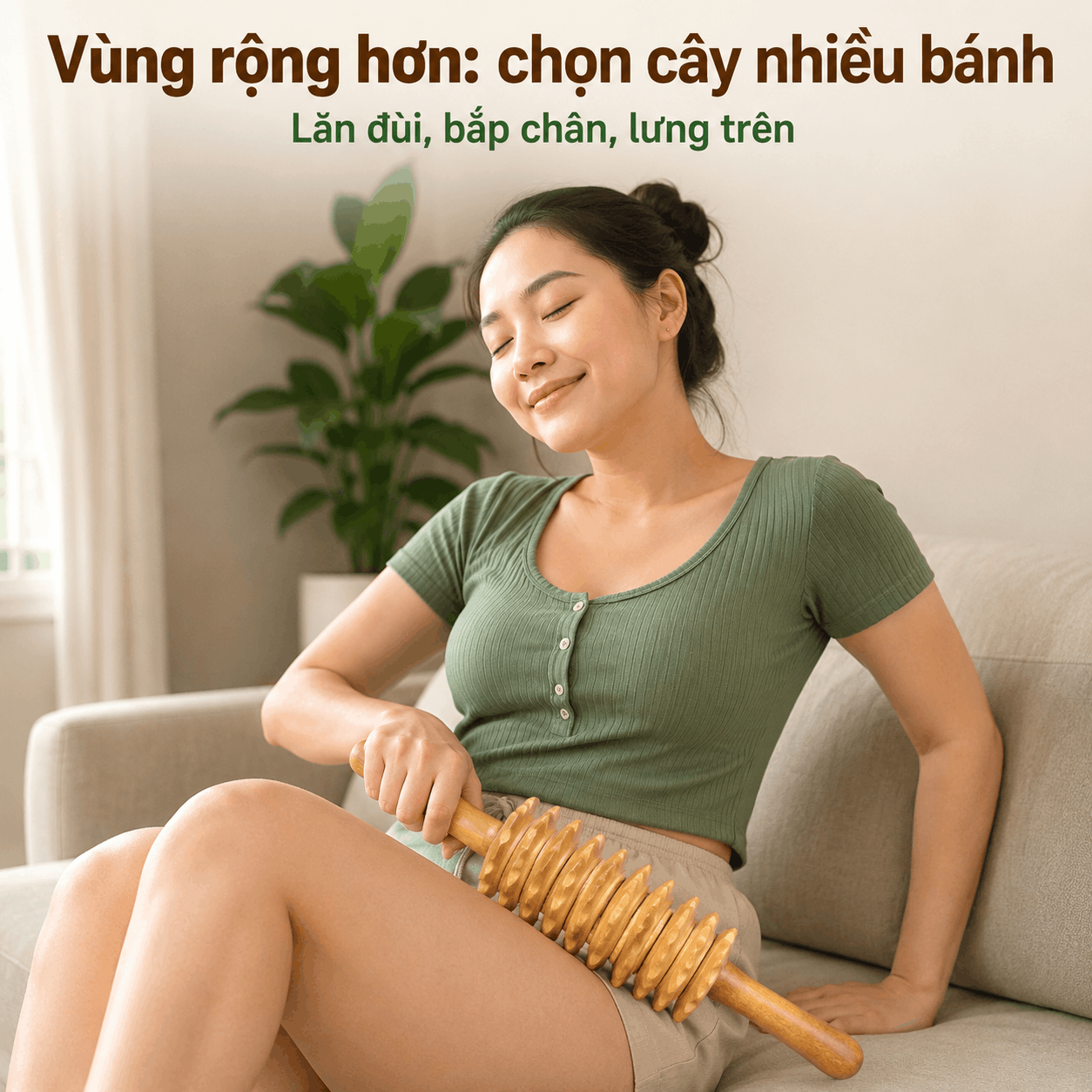 Bộ 8 Dụng Cụ Massage Gỗ Bách Xanh - Có Bàn Massage Chân, Dùng Nhiều Vùng