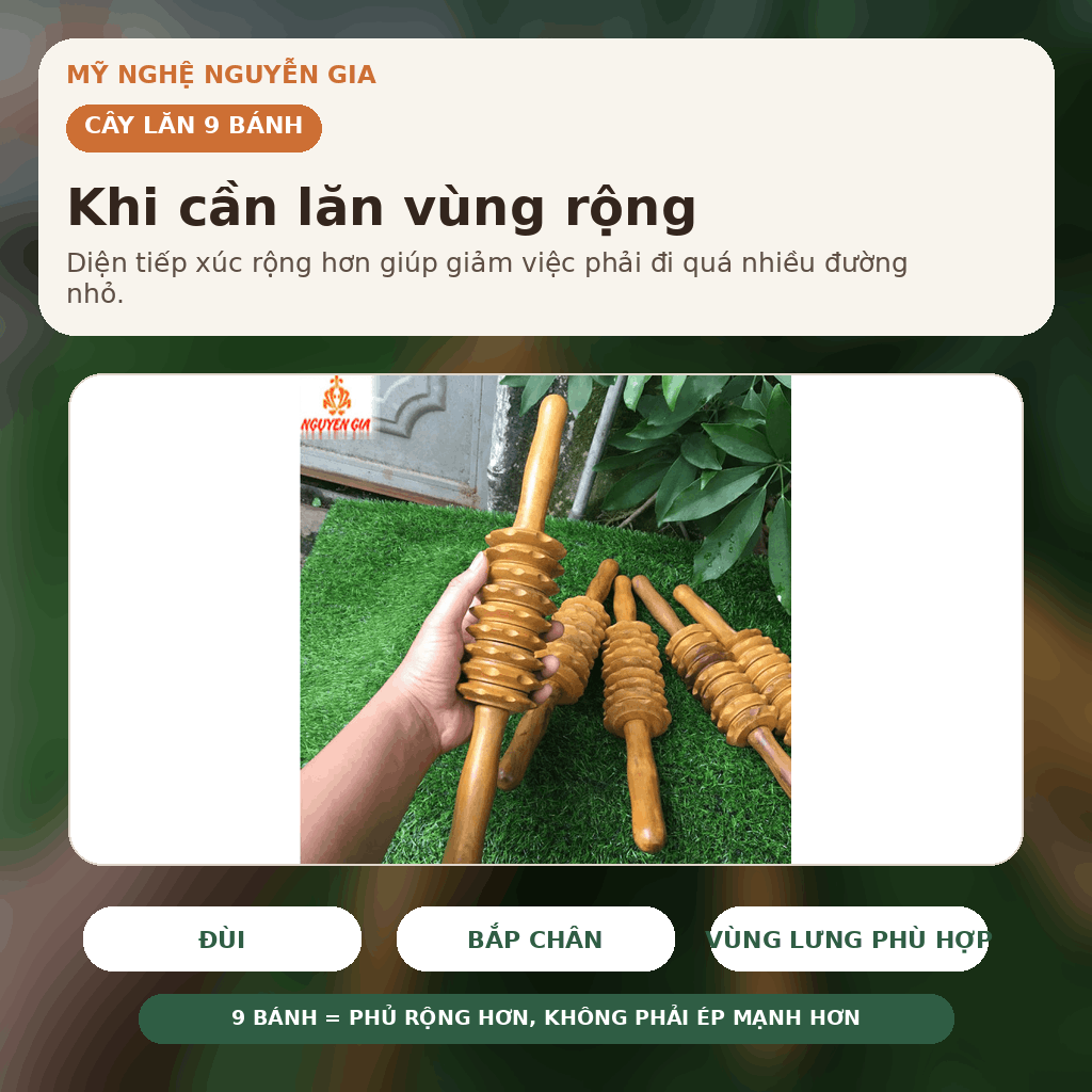 Bộ 8 Dụng Cụ Massage Gỗ Bách Xanh - Nhiều Lựa Chọn Cho Vùng Nhỏ Và Rộng