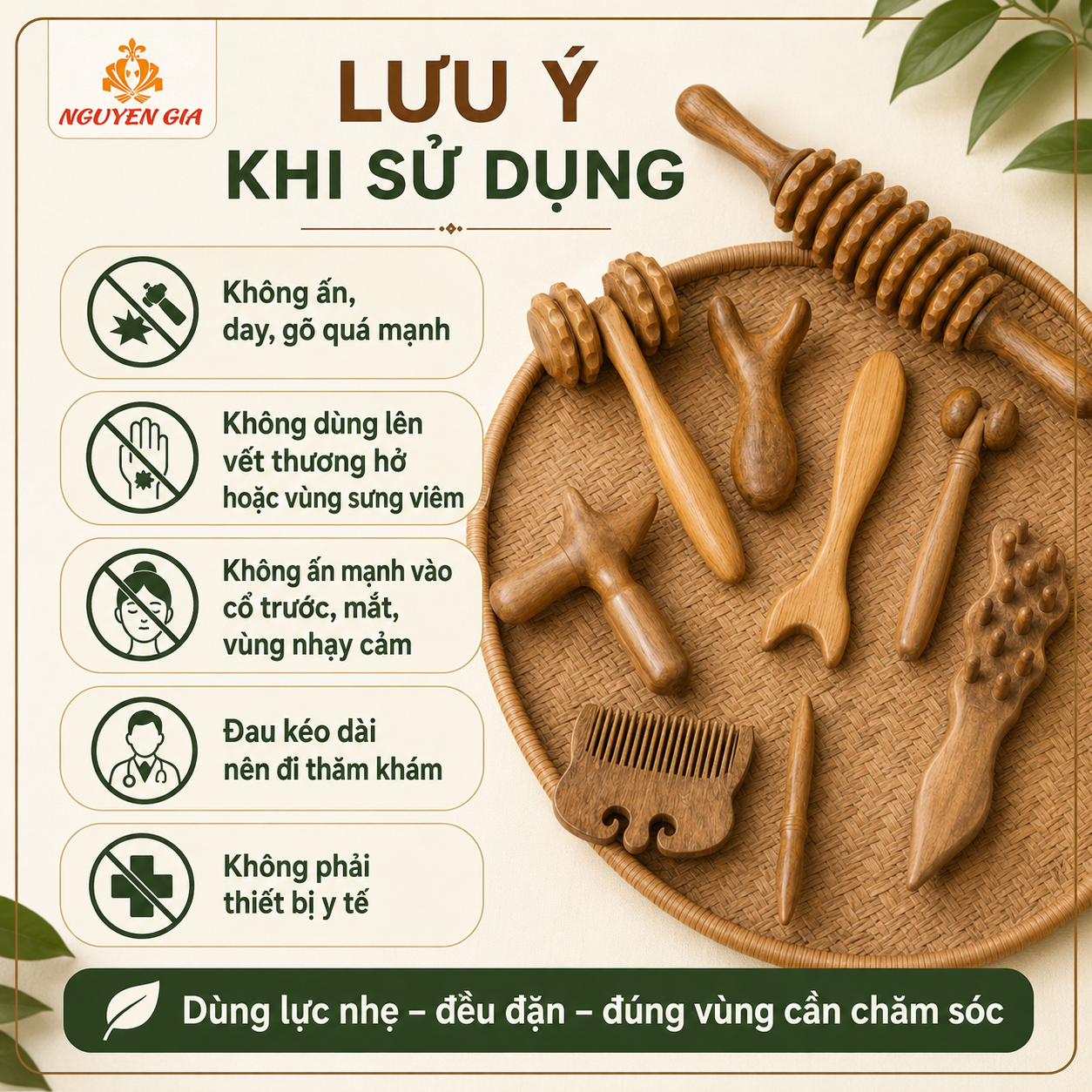 Bộ Dụng Cụ Massage Bằng Gỗ Bách Xanh 8 Món – Lăn Day Cổ Vai Gáy, Mặt, Lưng
