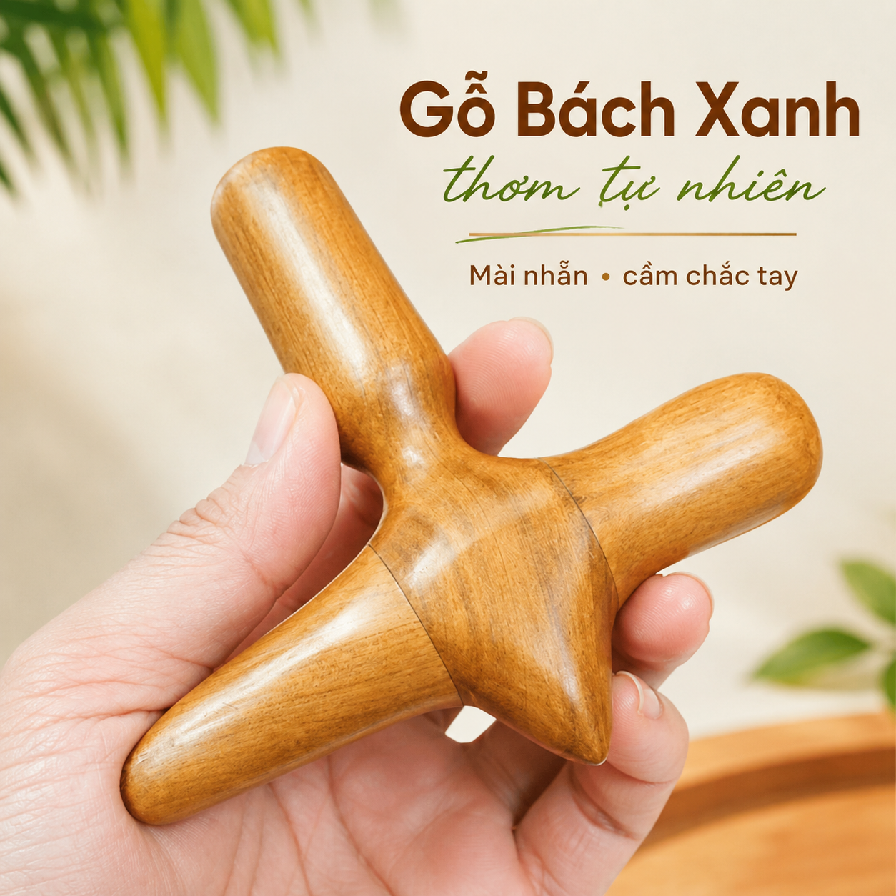 Búa Gõ Huyệt Gỗ Bách Xanh – Dụng Cụ Day Ấn, Gõ Nhẹ Vùng Đau Mỏi
