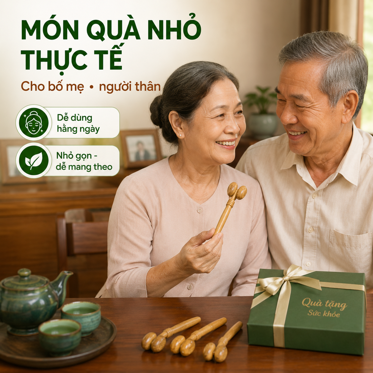 Cây Lăn Mặt Mũi Gỗ Bách Xanh – Massage Mặt Nhỏ Gọn