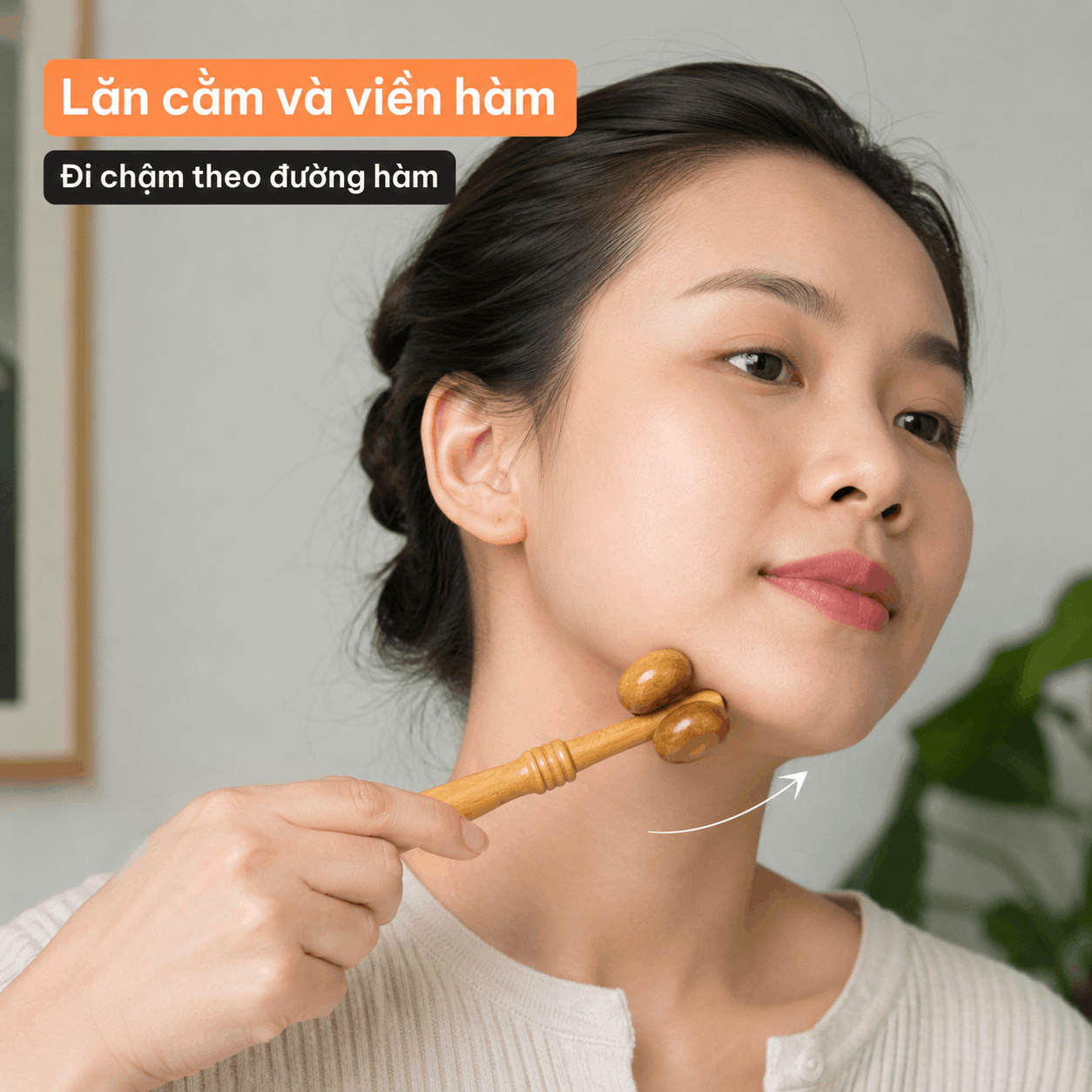 Cây Lăn Mặt Mũi Gỗ Bách Xanh – Massage Mặt Dễ Dùng Hằng Ngày