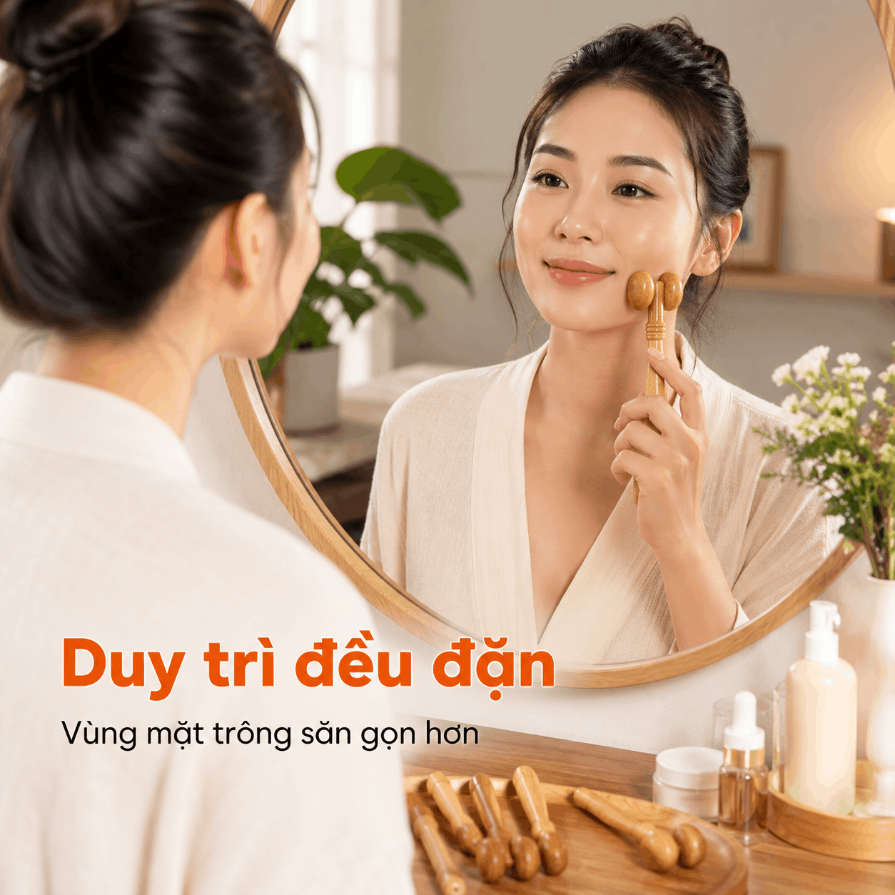 Cây Lăn Mặt Mũi Gỗ Bách Xanh – Massage Mặt Dễ Dùng Hằng Ngày
