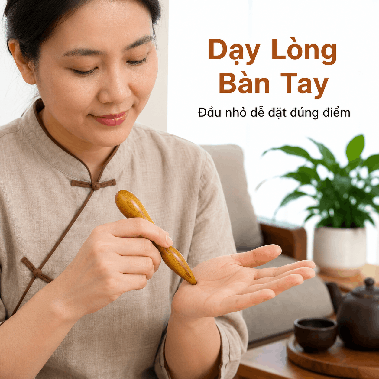 Cây Massage Day Bấm Huyệt Gỗ Bách Xanh 2 Đầu