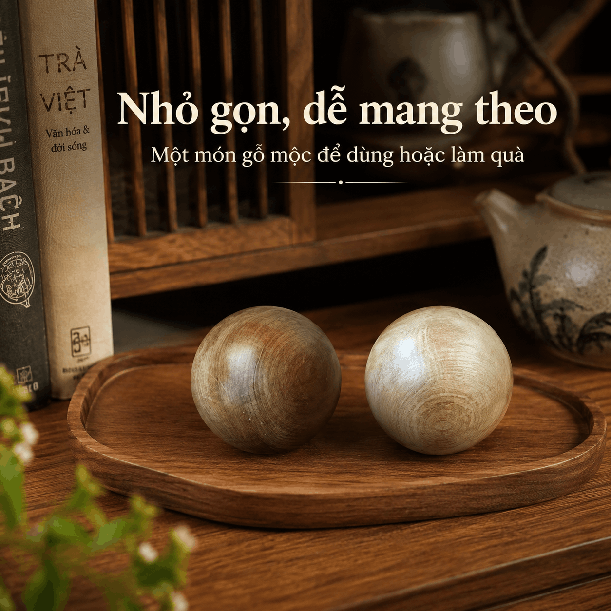 Combo 2 Bi Lăn Tay Gỗ Bách Xanh Đường Kính 5 cm