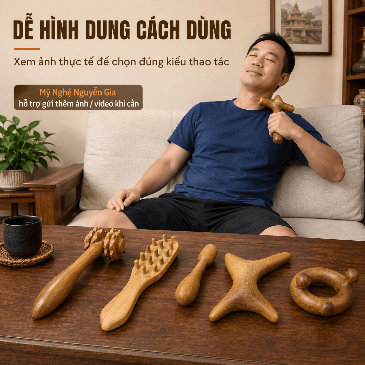 Dụng Cụ Bấm Huyệt Bằng Gỗ