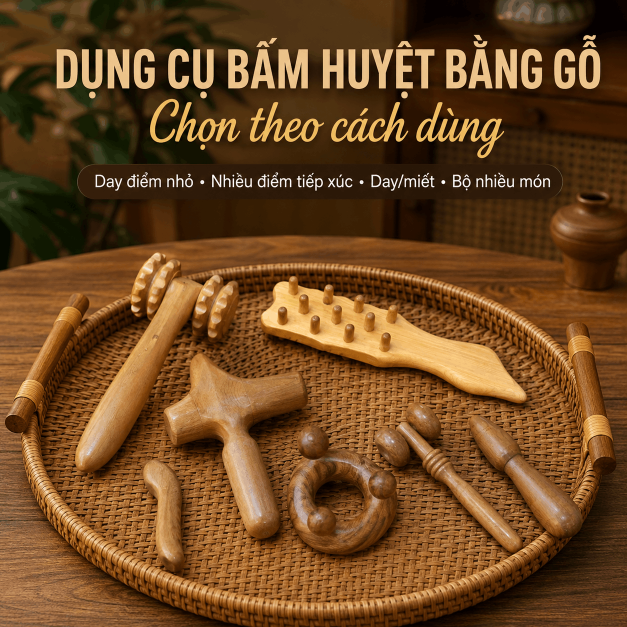 Dụng Cụ Bấm Huyệt Bằng Gỗ