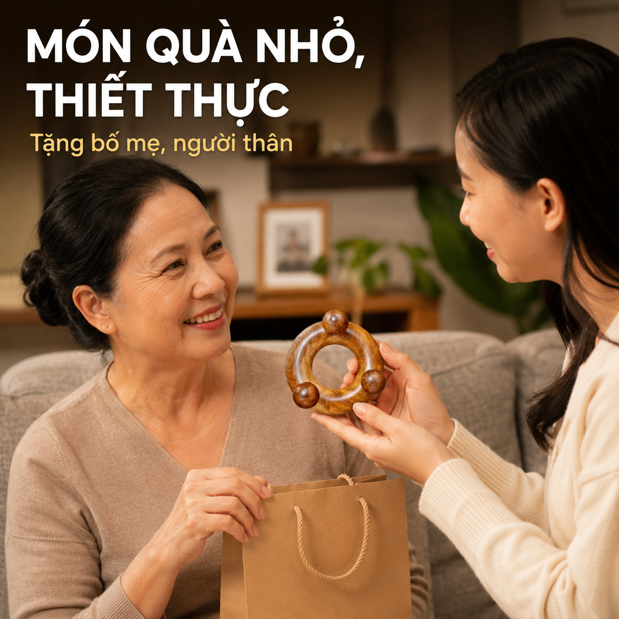 Dụng Cụ Day Ấn Huyệt 3 Bi Gỗ Bách Xanh – Day Miết Khuỷu, Gối