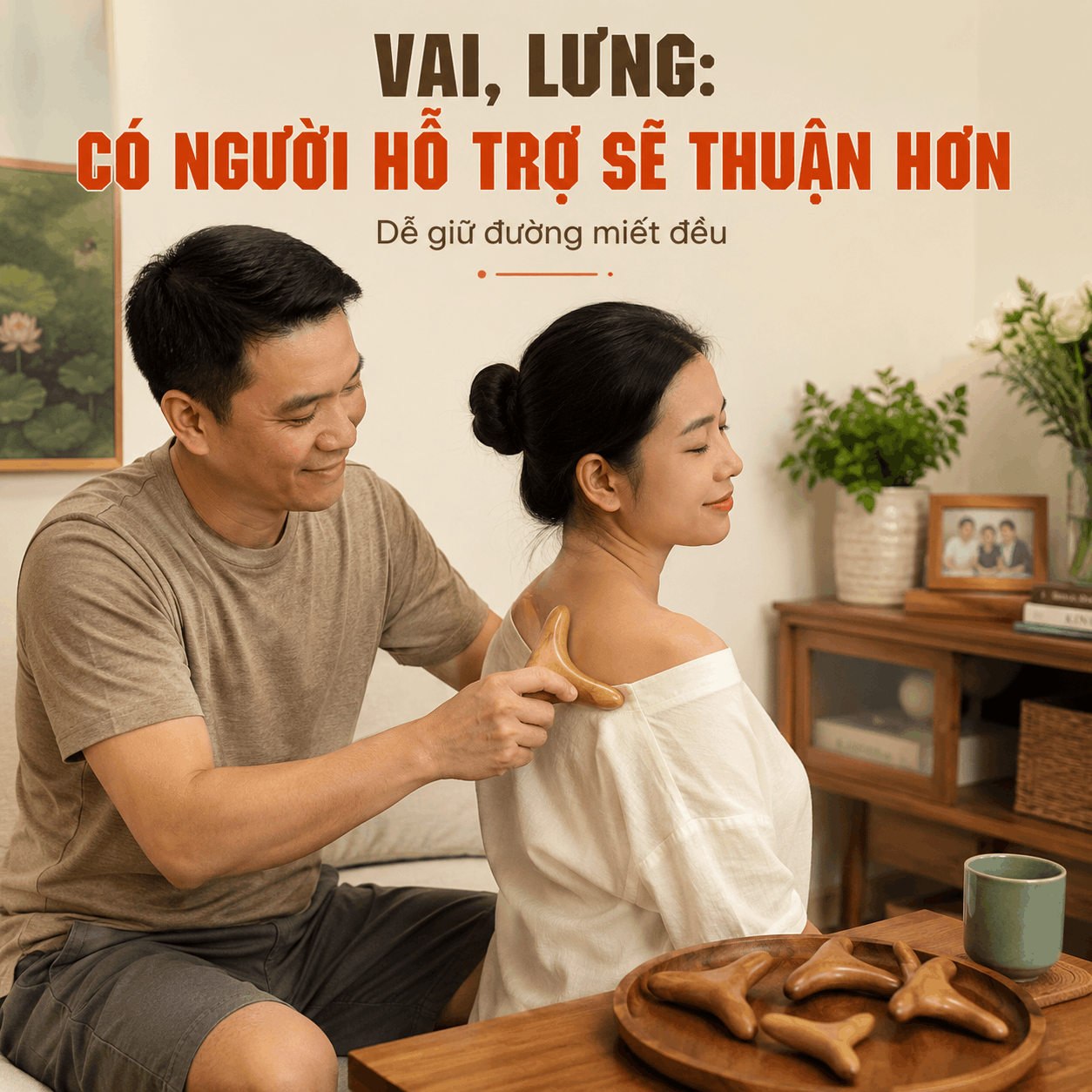 Dụng Cụ Massage Gỗ Bách Xanh Hình Chim Én – Day Ấn, Miết Vuốt