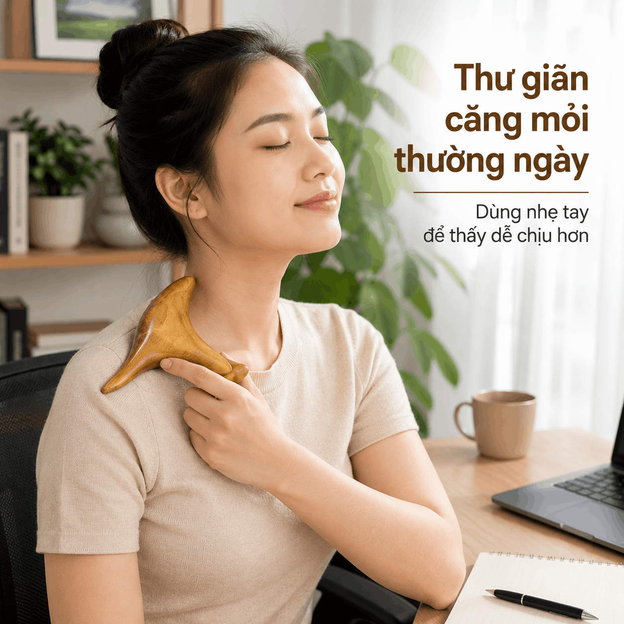 Dụng Cụ Massage Gỗ Bách Xanh Hình Chim Én – Day Ấn, Miết Vuốt
