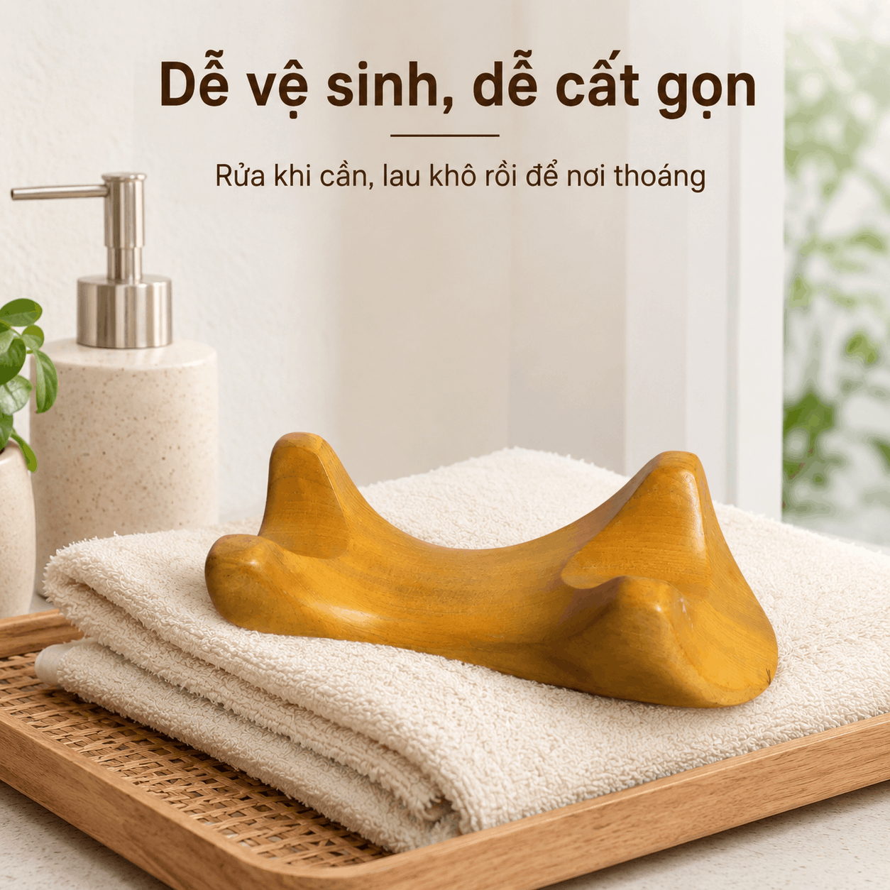 Dụng Cụ Massage Gỗ Bách Xanh Hình Yên Ngựa – Trợ Lực Day Miết