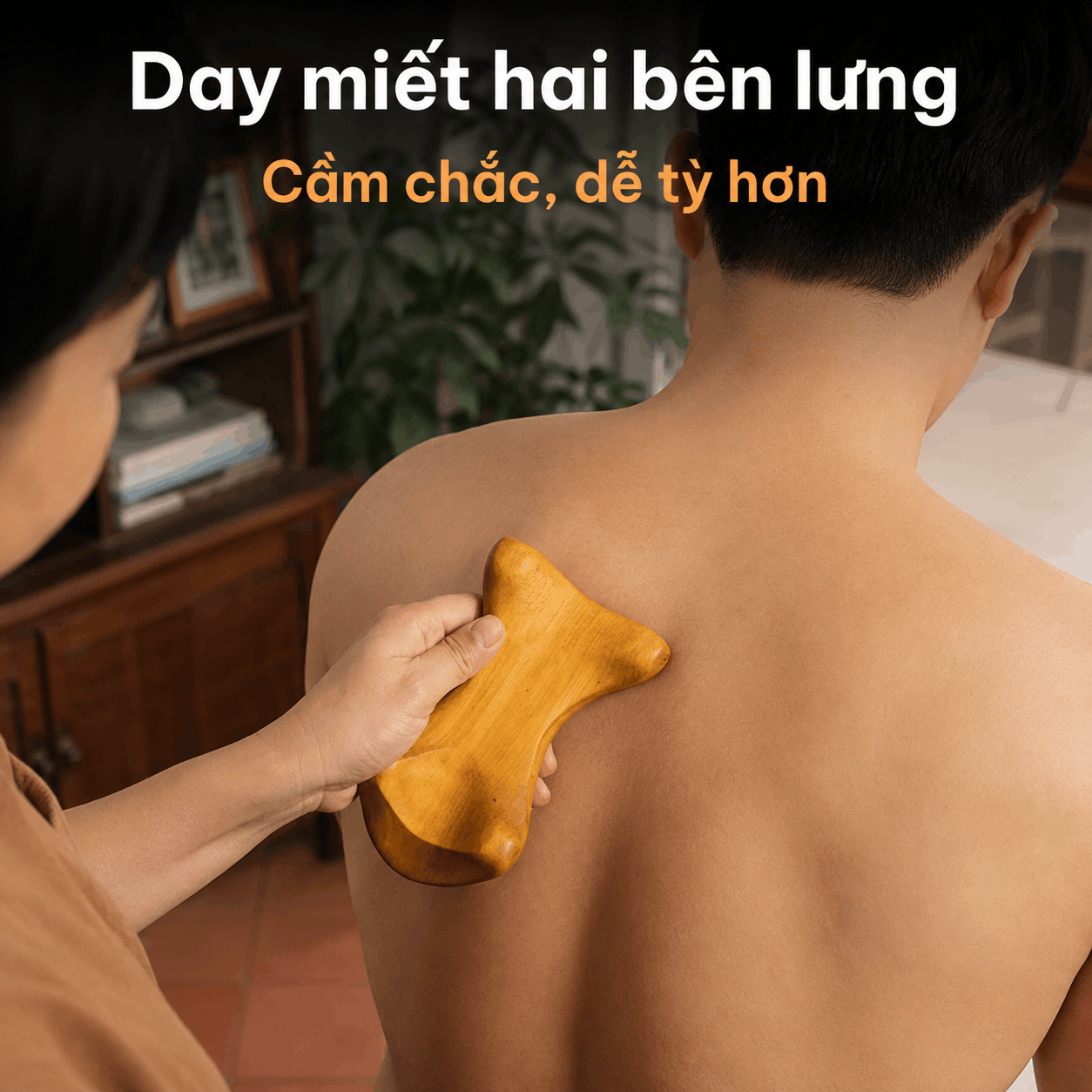 Dụng Cụ Massage Gỗ Bách Xanh Hình Yên Ngựa – Trợ Lực Day Miết
