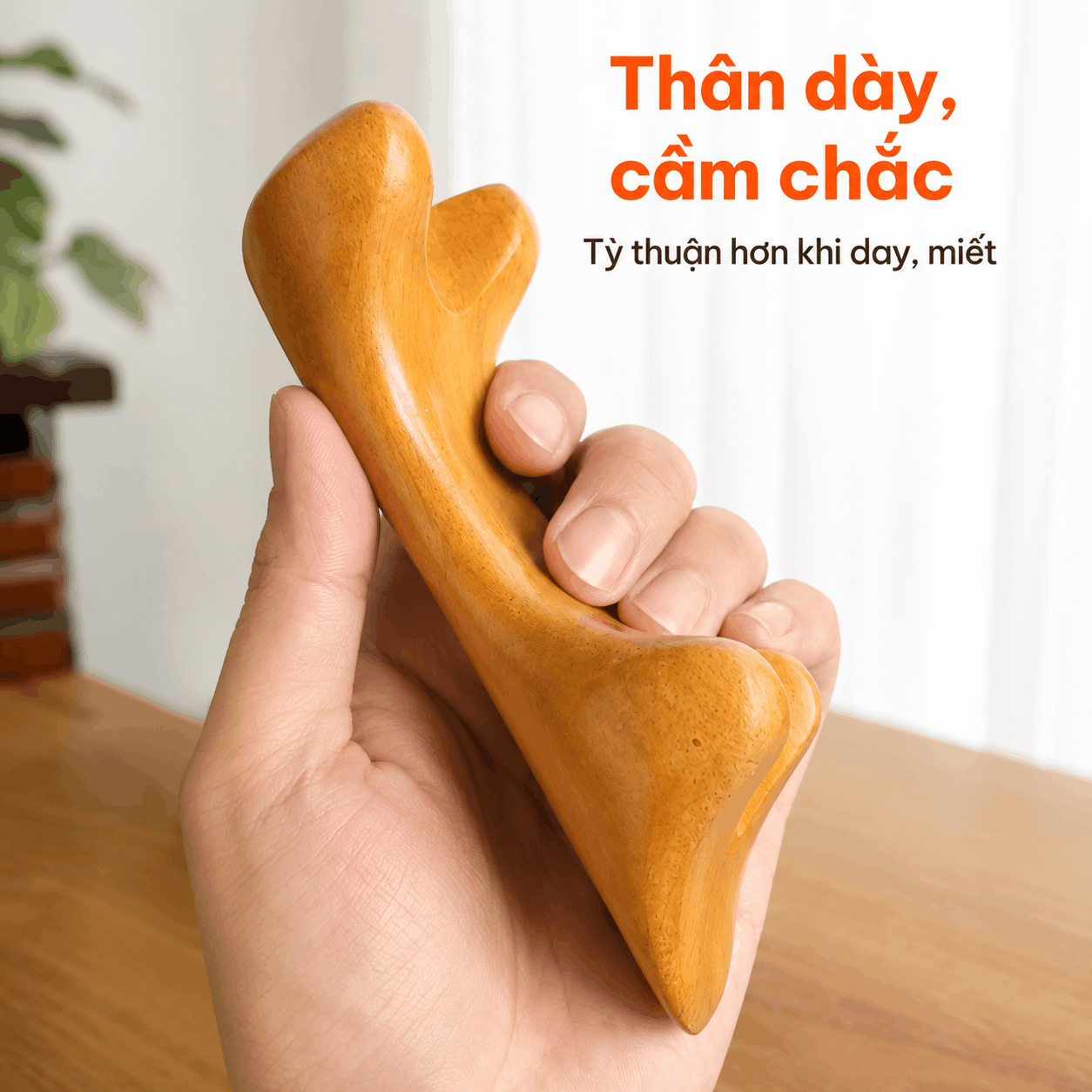Dụng Cụ Massage Gỗ Bách Xanh Hình Yên Ngựa – Trợ Lực Day Miết