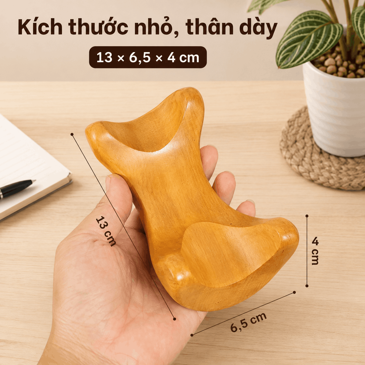 Dụng Cụ Massage Gỗ Bách Xanh Hình Yên Ngựa – Trợ Lực Day Miết