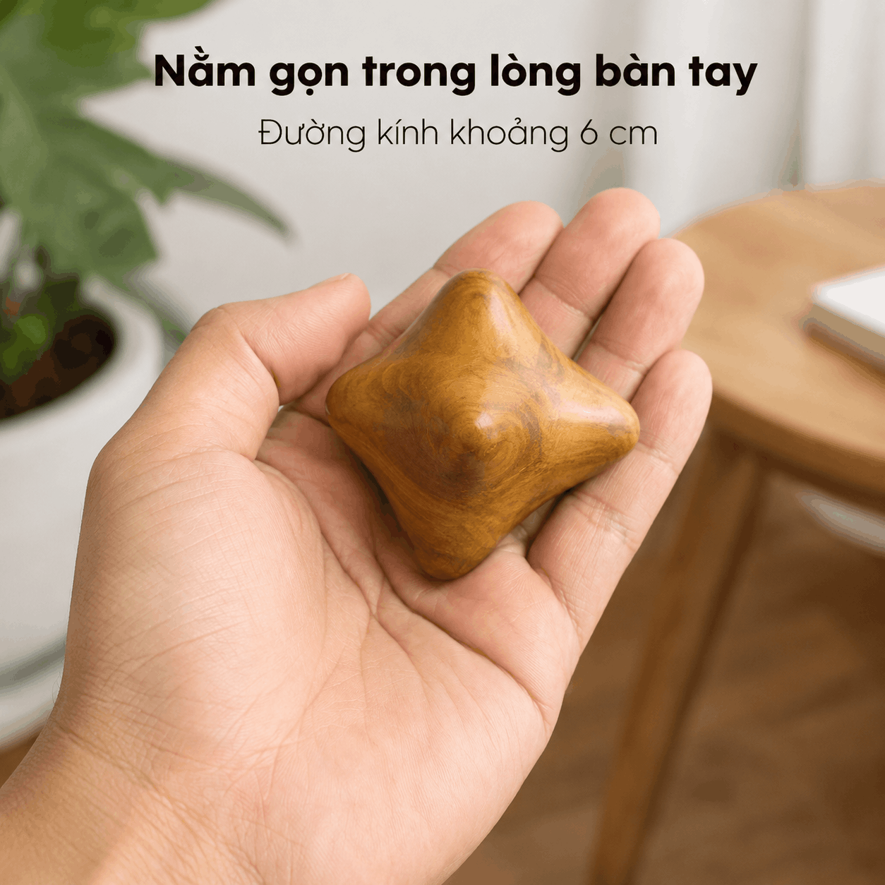 Dụng Cụ Massage Lòng Bàn Tay Gỗ Bách Xanh 6 Điểm
