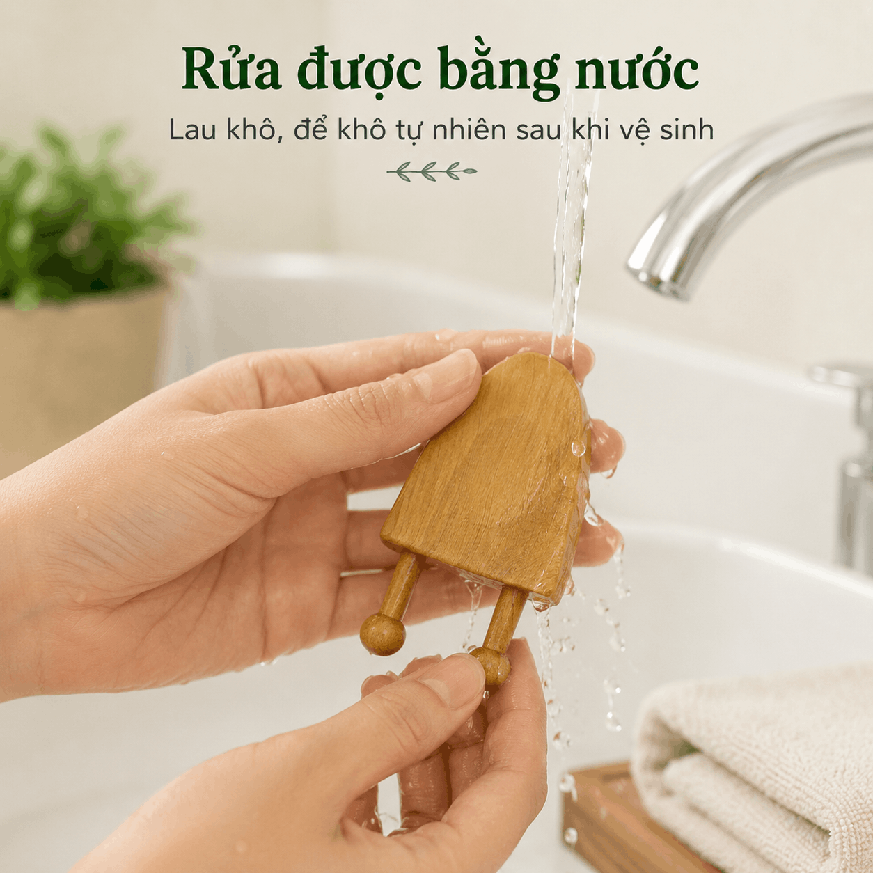 Dụng Cụ Massage Mặt Mũi Gỗ Bách Xanh – Day, Vuốt Và Miết
