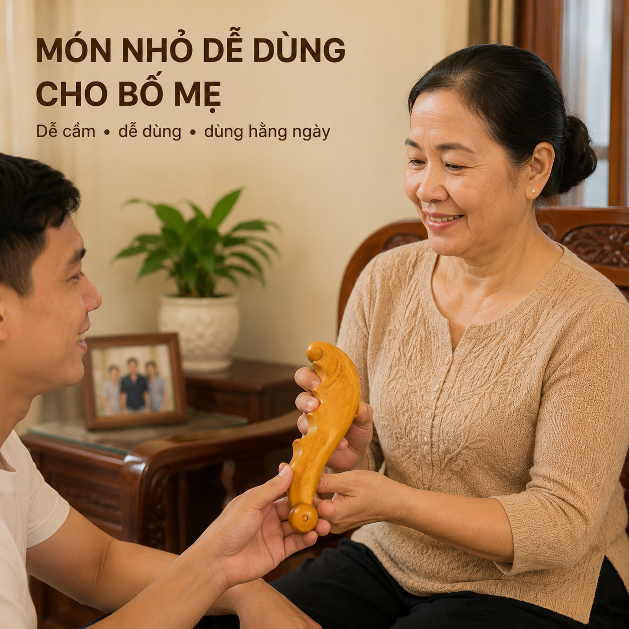 Dụng Cụ Massage Ngón Tay Gỗ Bách Xanh – Hỗ Trợ Tê Mỏi Tay