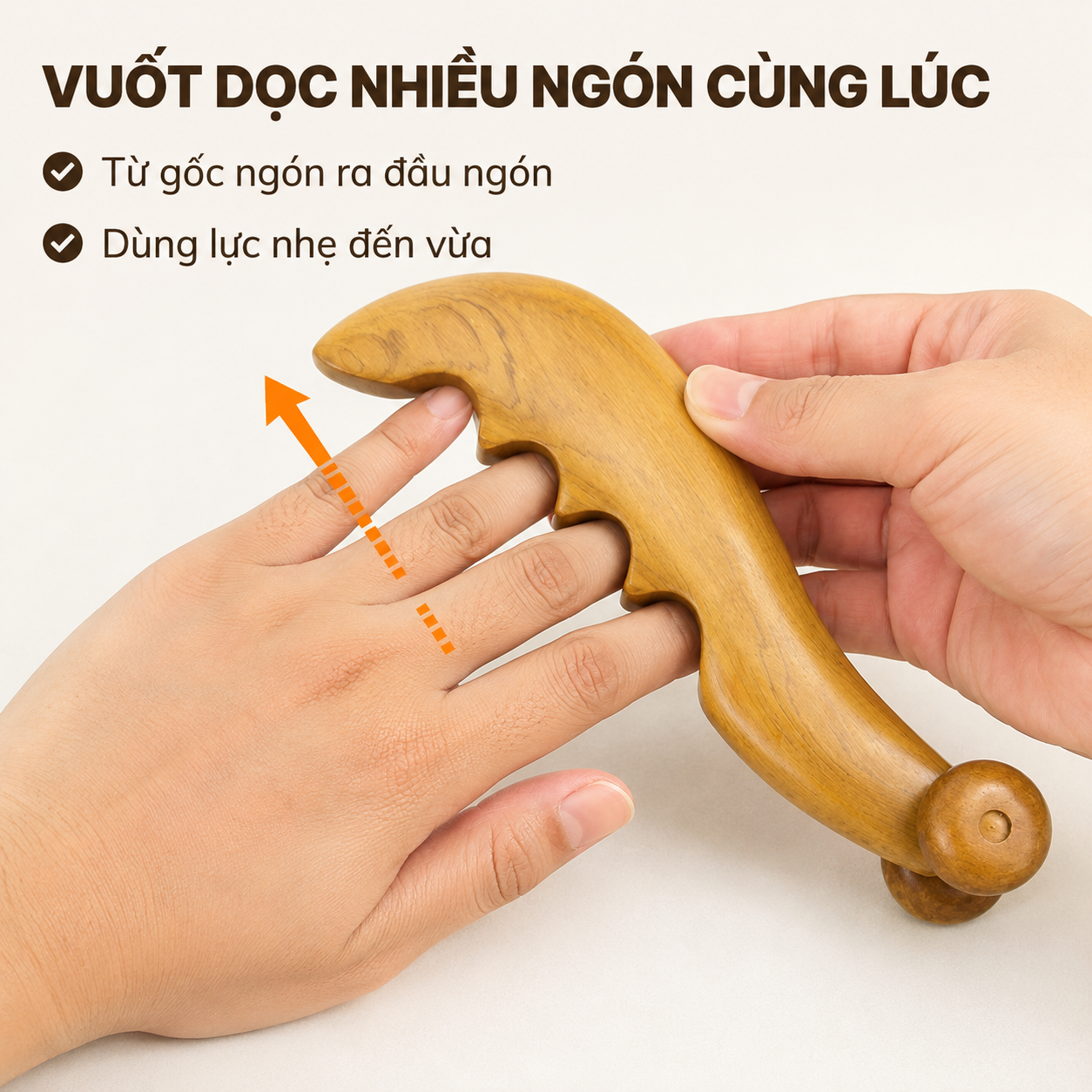 Dụng Cụ Massage Ngón Tay Gỗ Bách Xanh – Hỗ Trợ Tê Mỏi Tay