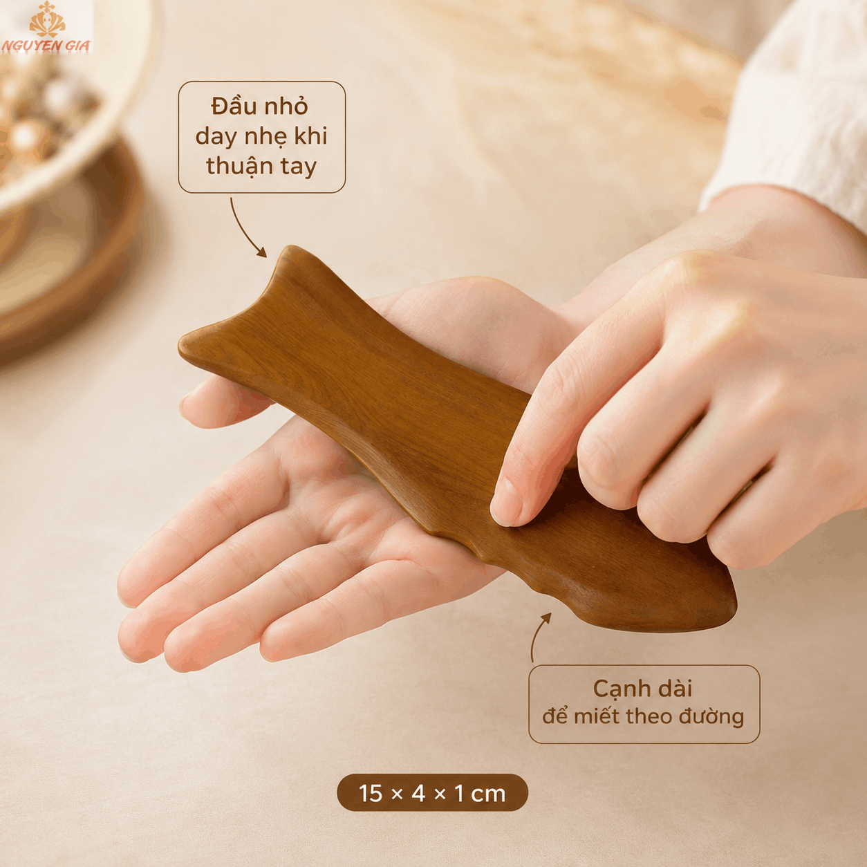 Miếng Cạo Gió Gỗ Bách Xanh Hình Cá - Miết Cho Vùng Căng Nặng Dễ Chịu Hơn